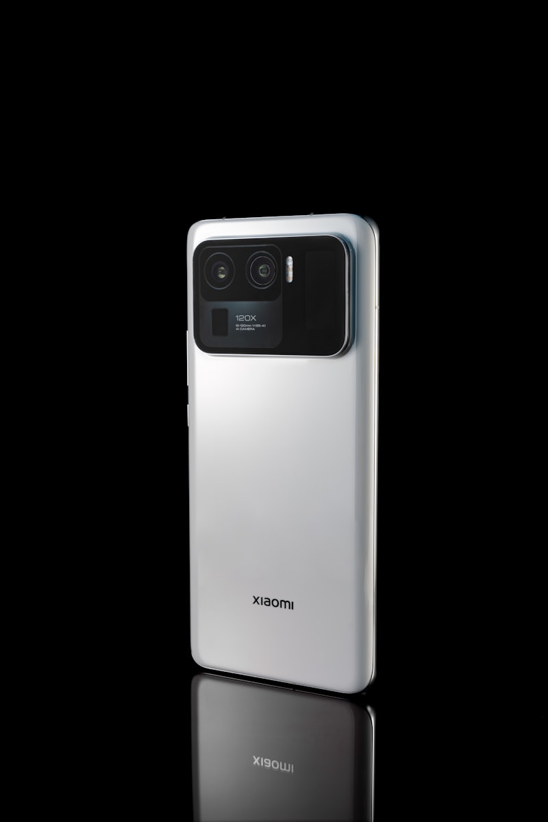 A smartphone lying on a plain surface